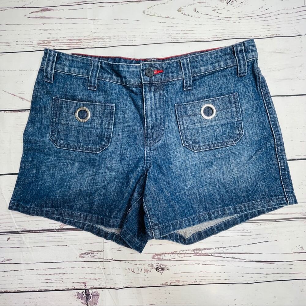 Tommy Hilfiger denim jean shorts with metal rivet loops